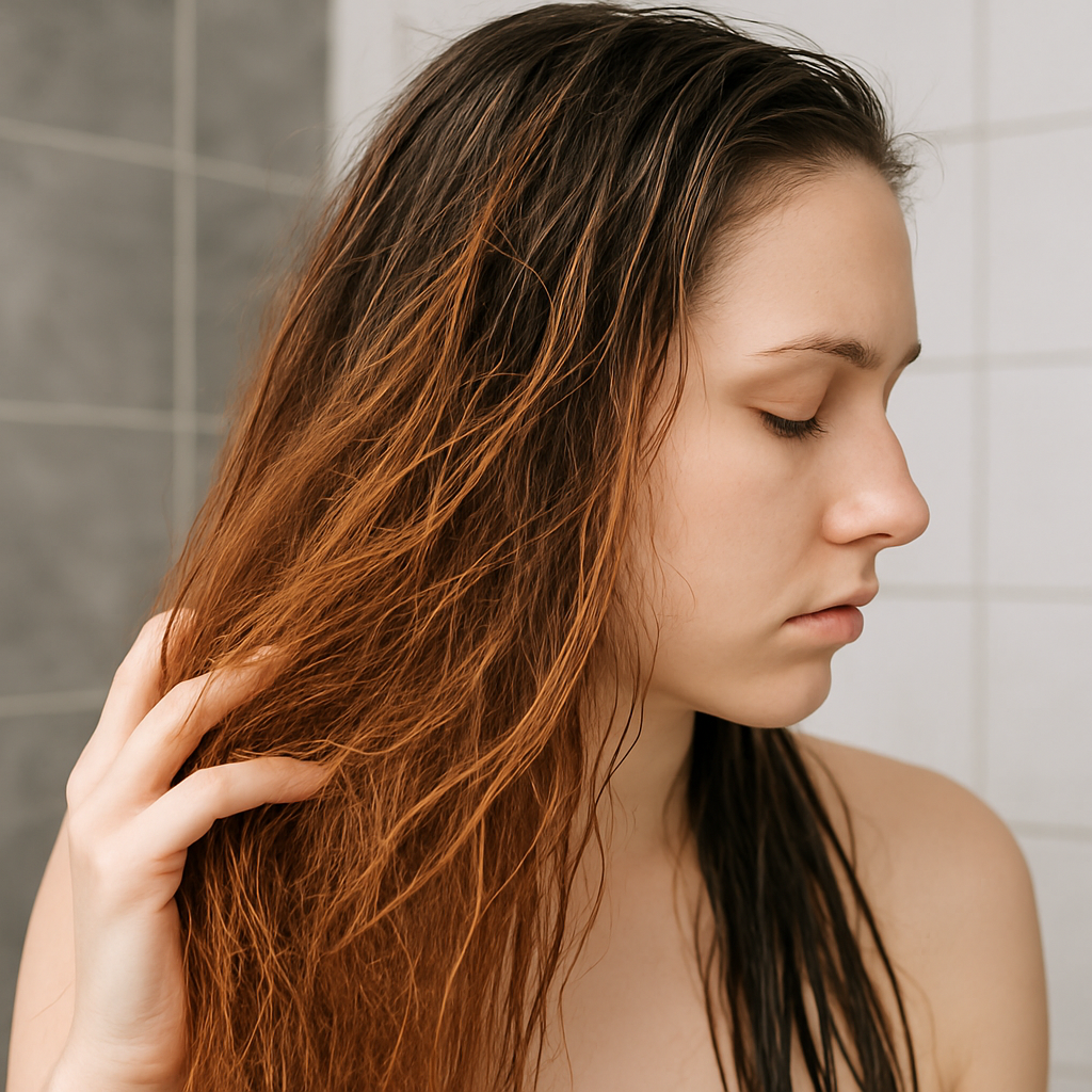 Dry skin and dull hair caused by hard water – solved with a home water softener system
