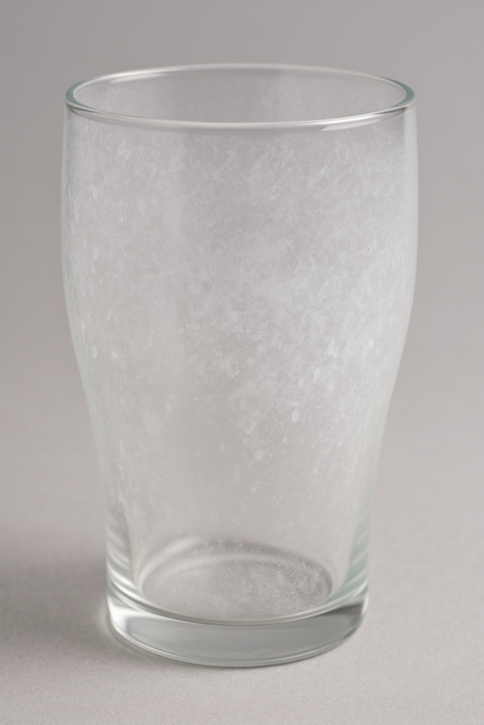 Hard water stains leaving cloudy spots on drinking glasses – solved with a home water softener system